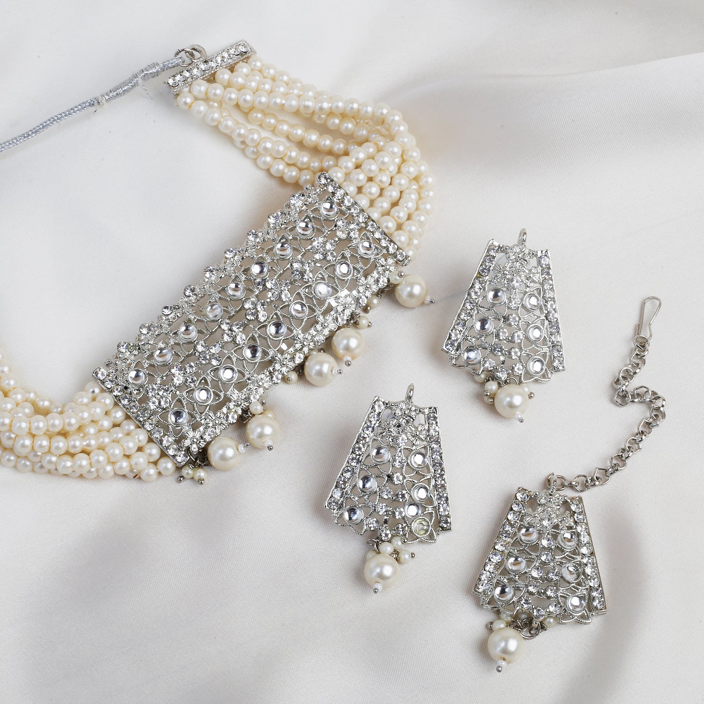 White Beaded Crystal Luxury