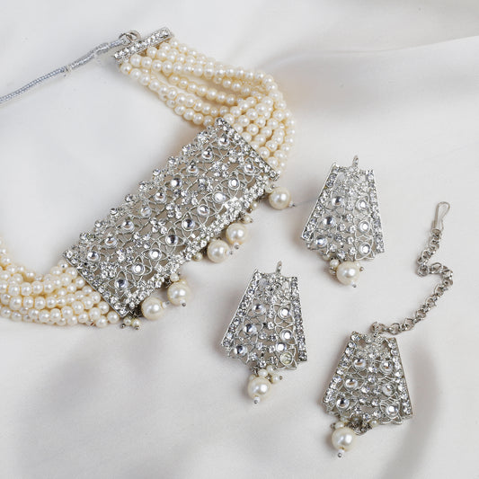 White Beaded Crystal Luxury