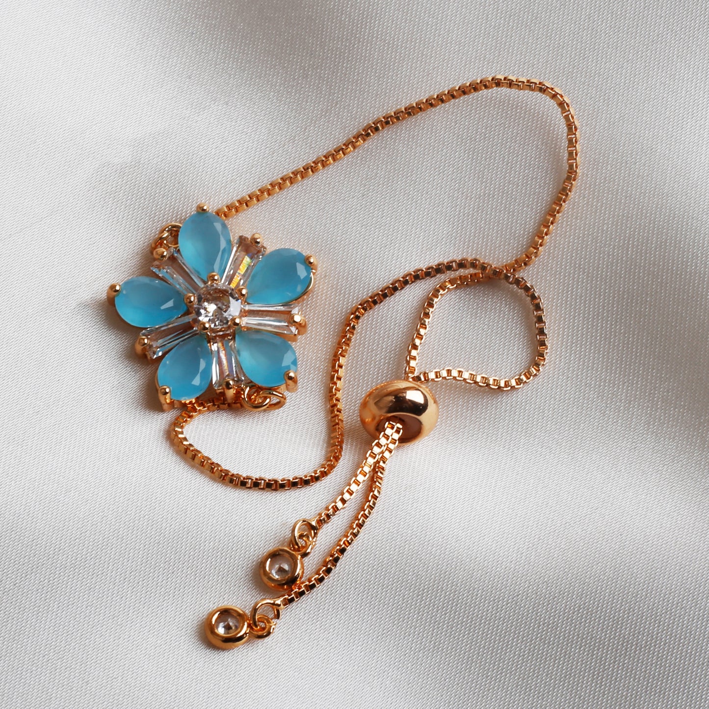 Aqua Bliss Flower Bracelet