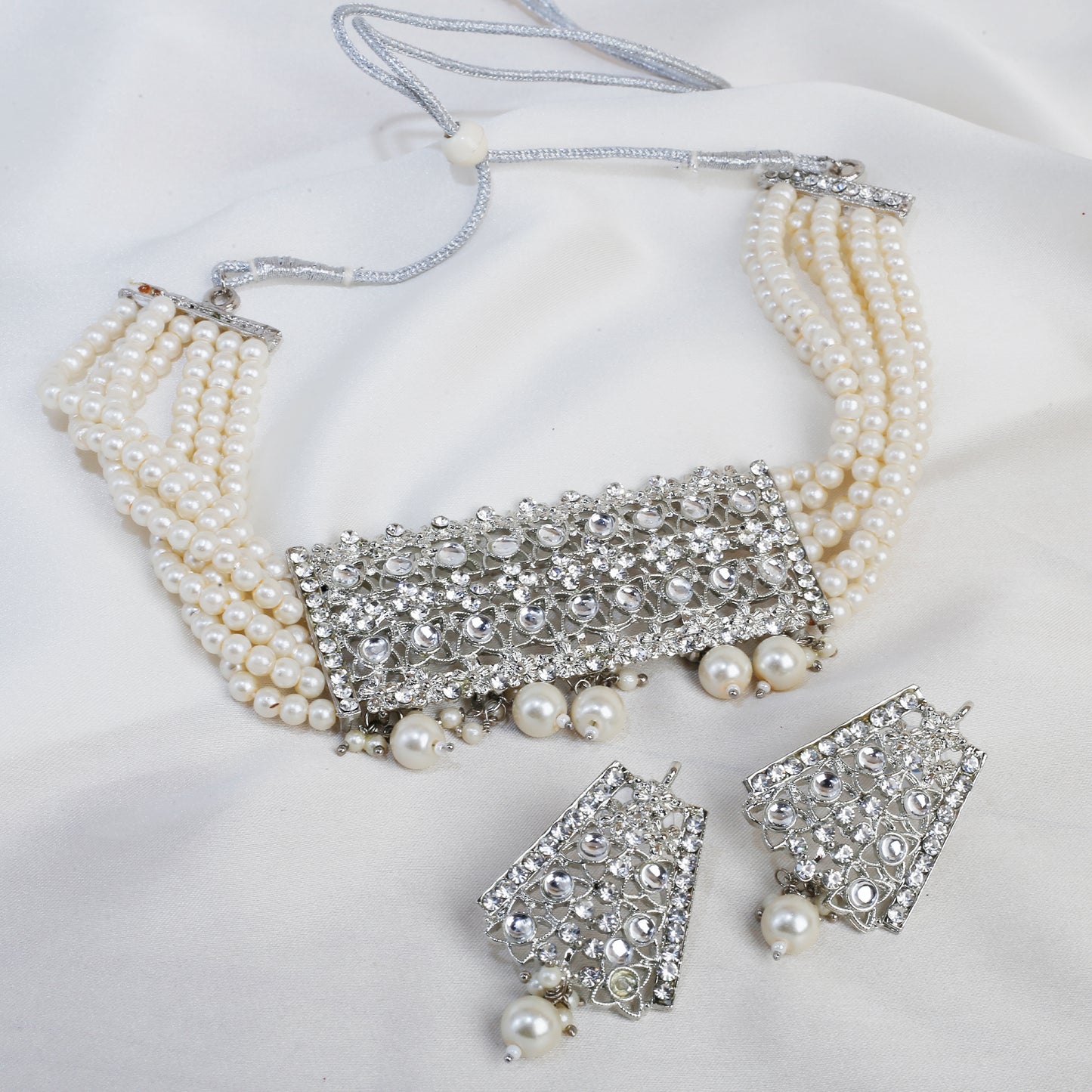 White Beaded Crystal Luxury