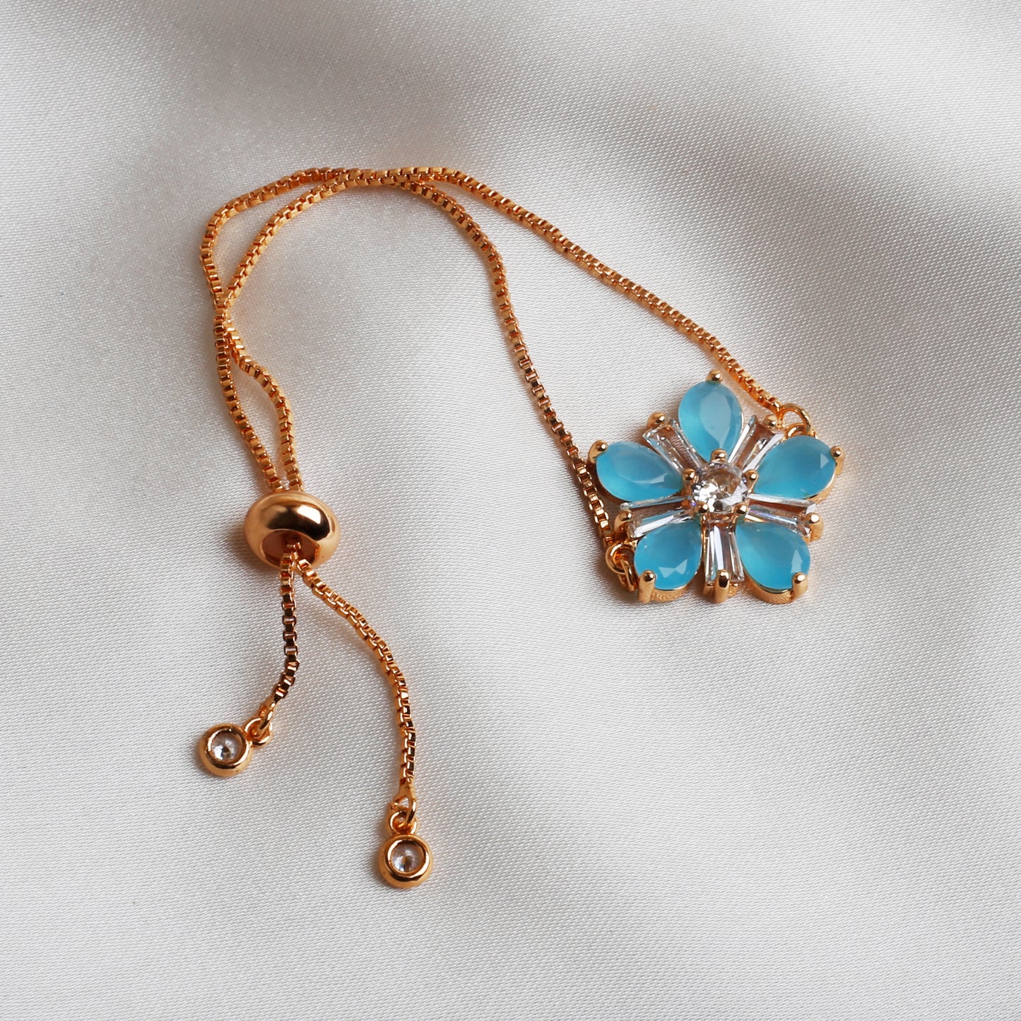 Aqua Bliss Flower Bracelet