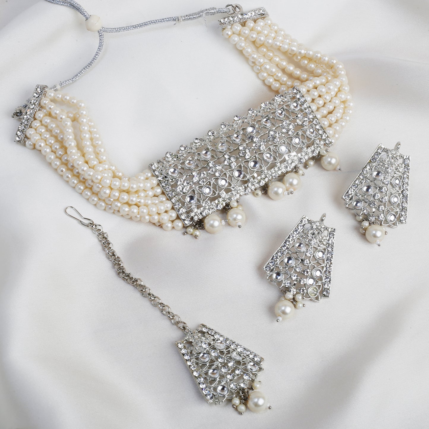 White Beaded Crystal Luxury