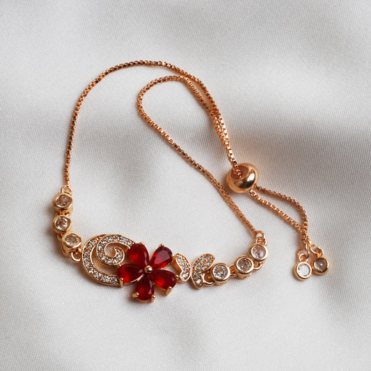 Flower of Crimson Gem Bracelet