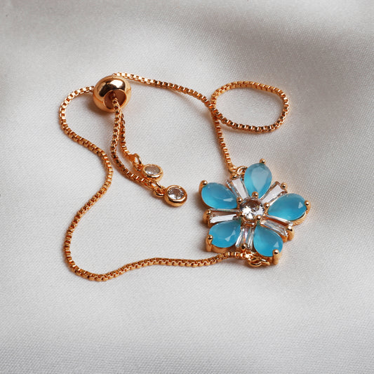 Aqua Bliss Flower Bracelet